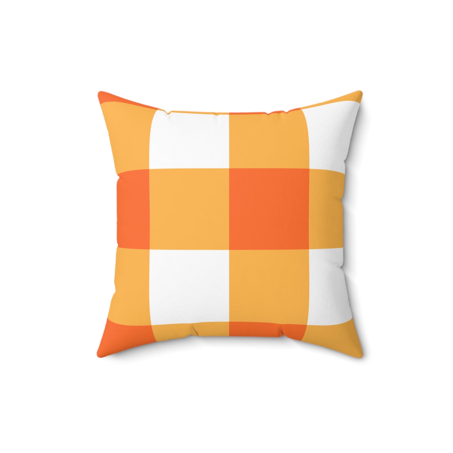 Bright Orange and White Checker Pattern Pillow, Decorative Cushion, Home Decor, Modern Accent Pillow