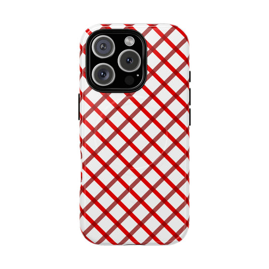 Stylish Magnetic Phone Cases | Trendy Red Pattern