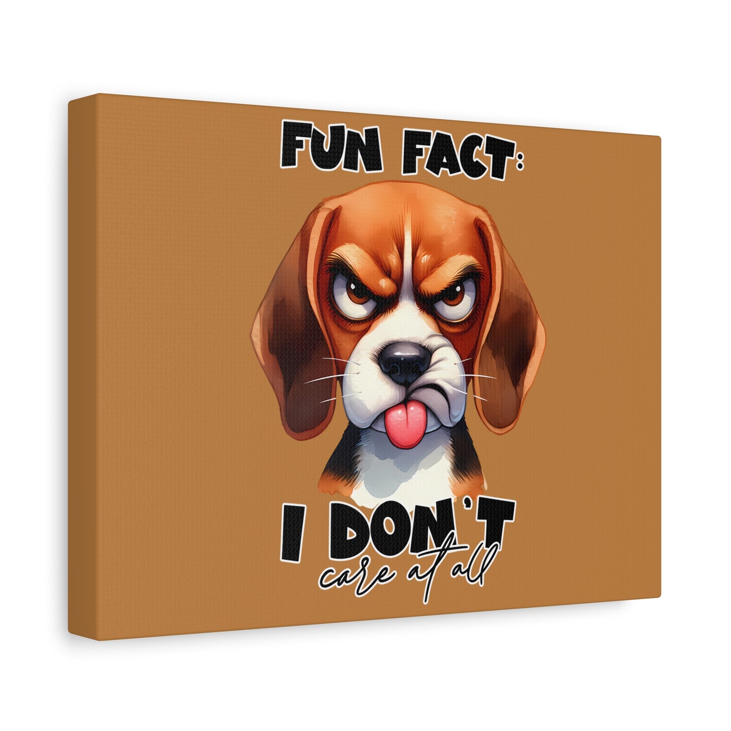 Funny Dog Canvas Art - "Fun Fact: I Don't Care at All" - Pet Lovers Decor, Gift for Dog Owners, Home Wall Art