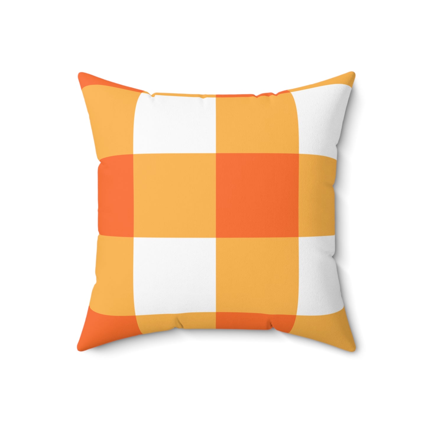 Bright Orange and White Checker Pattern Pillow, Decorative Cushion, Home Decor, Modern Accent Pillow