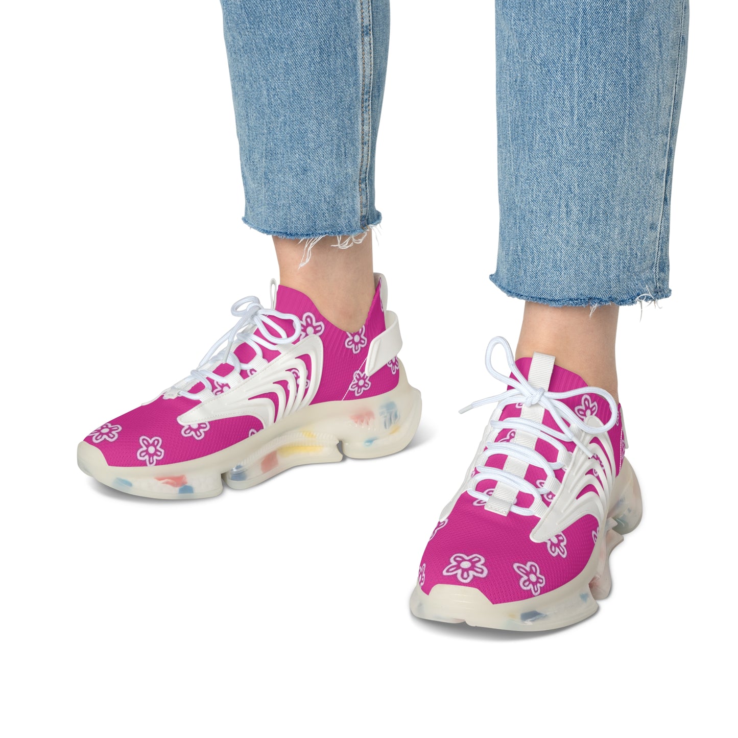 Floral Women's Mesh Sneakers - Cute Athletic Shoes for Spring, Casual Wear, Everyday Comfort, Fitness