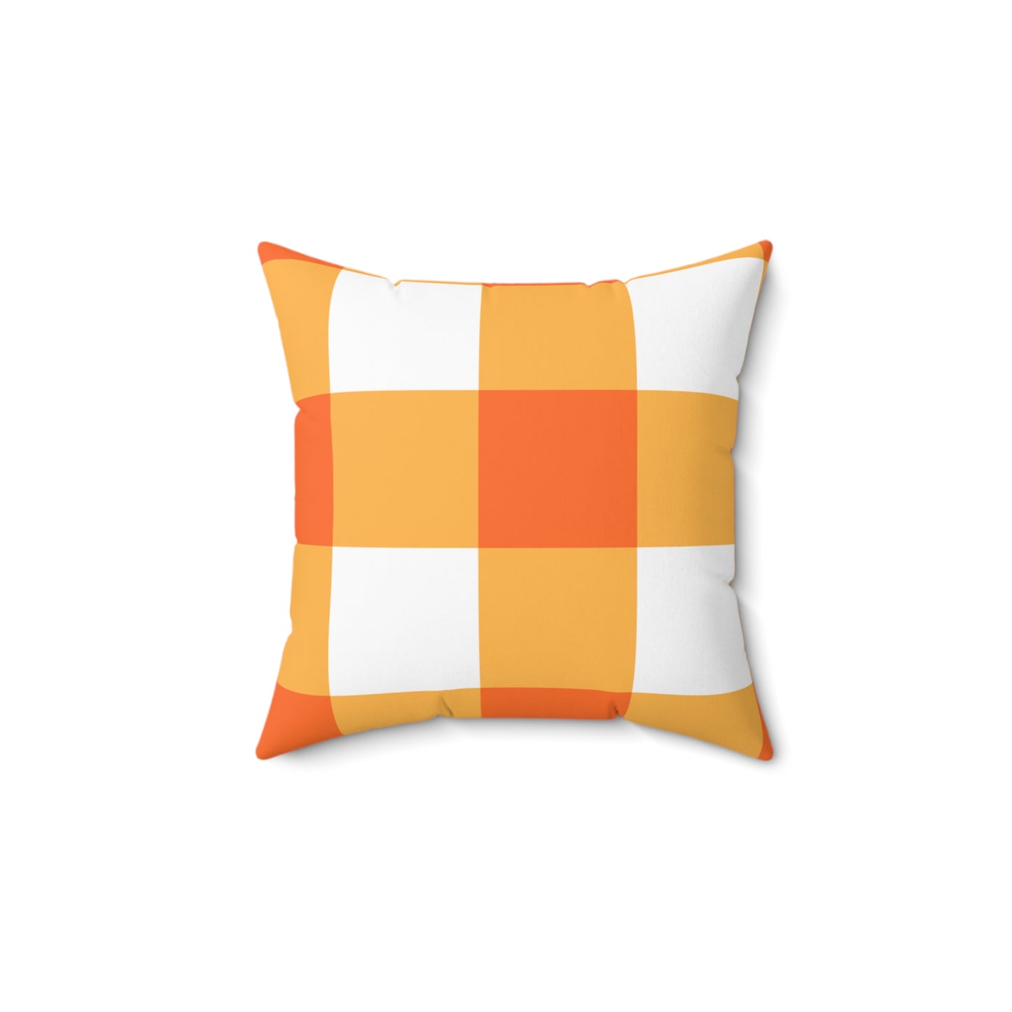 Bright Orange and White Checker Pattern Pillow, Decorative Cushion, Home Decor, Modern Accent Pillow