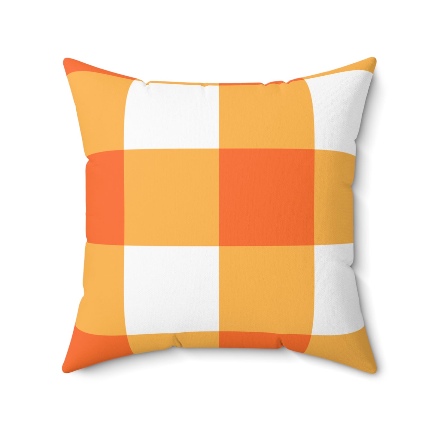 Bright Orange and White Checker Pattern Pillow, Decorative Cushion, Home Decor, Modern Accent Pillow