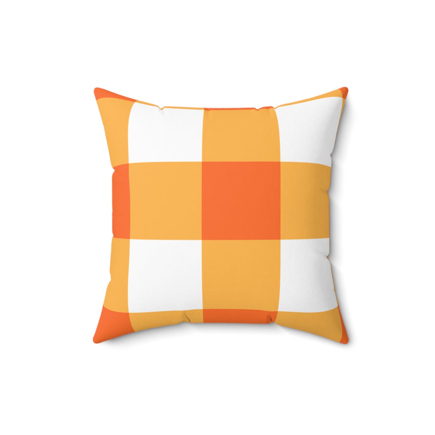 Bright Orange and White Checker Pattern Pillow, Decorative Cushion, Home Decor, Modern Accent Pillow