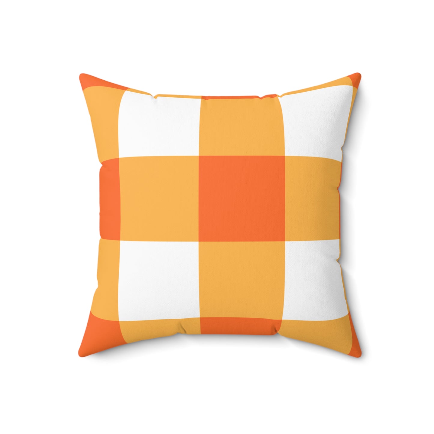 Bright Orange and White Checker Pattern Pillow, Decorative Cushion, Home Decor, Modern Accent Pillow